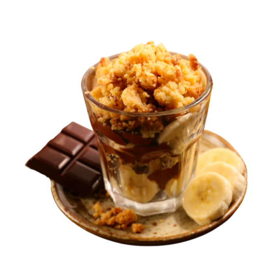Crumble banane chocolat